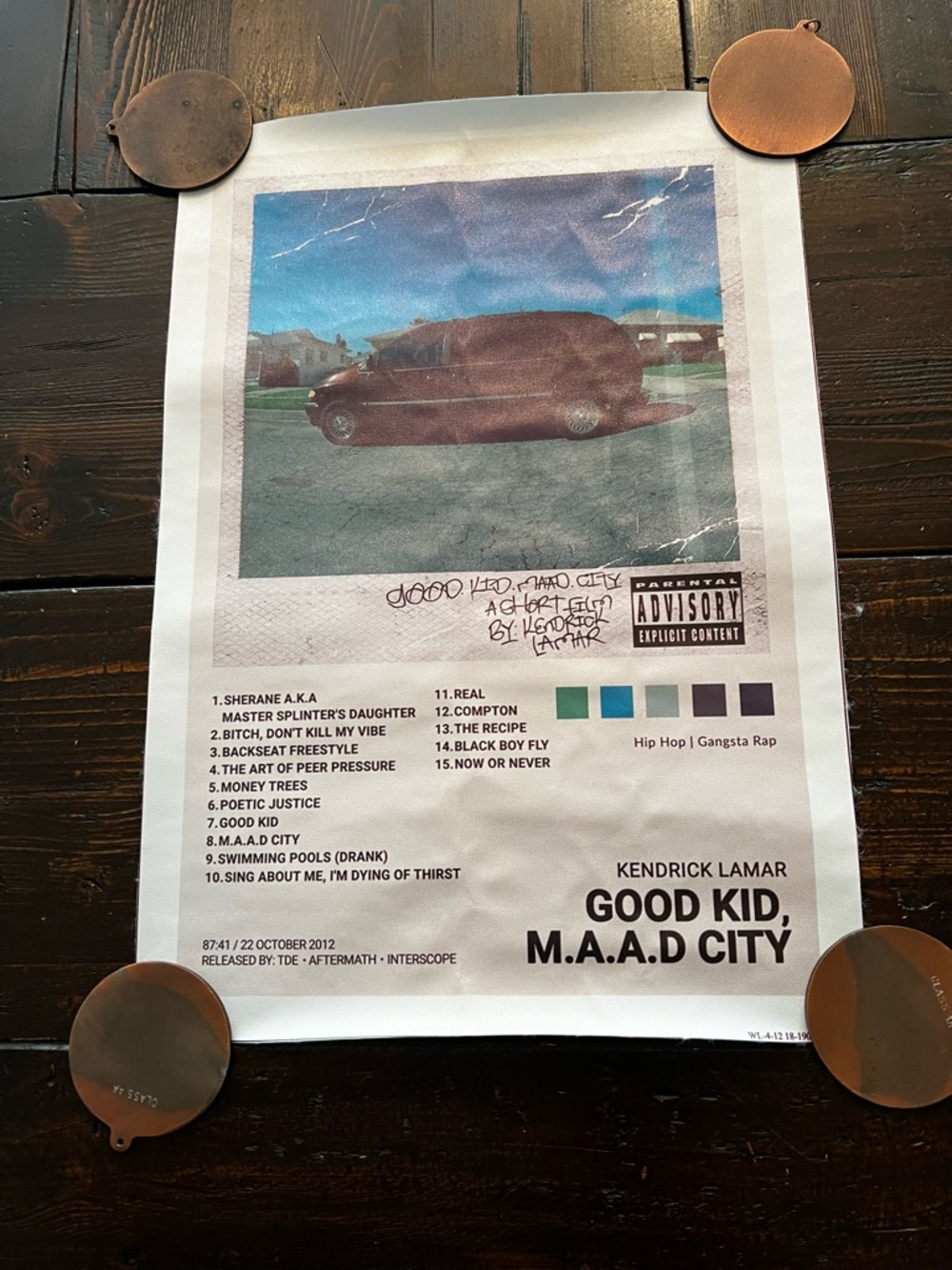 Kendrick Lamar "Good Kid, M.A.A.D City" Album Poster - 2012
